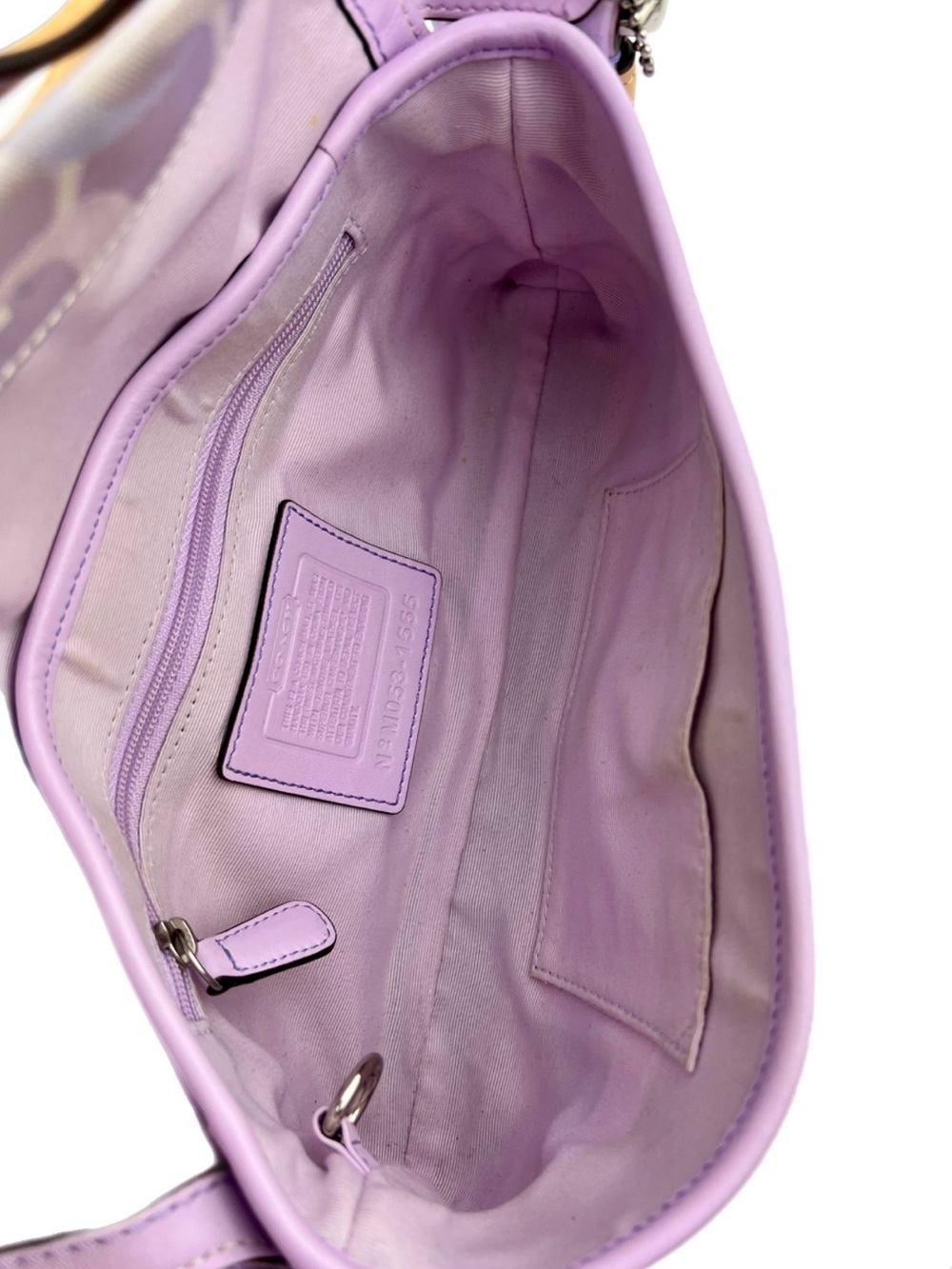 COACH Purple Soho Signature LADYBUG Shoulder Bag/Leather Buckle Style 1555 Y2K - Picture 10 of 16